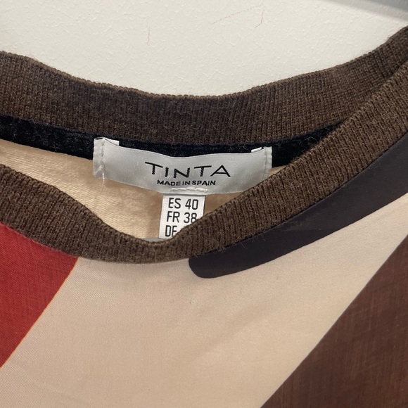 Tinta Top Size Med Brown Cream Orange Color Pullover Drawstring Waist Very Soft - Picture 2 of 4